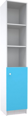 Стеллаж МДК Феникс СЛУФ-Г узкий 390x370x2000 (голубой) - фото