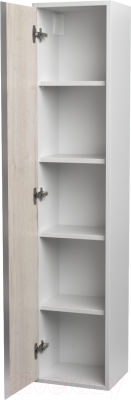 Шкаф-пенал для ванной ЗОВ Парма 150 / PP150LWP0MWHMC1A (белый/белый галифакс)