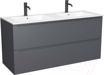Тумба под умывальник ЗОВ Дион 120 / D120LAFM7015MKV5 (графит матовый) - фото