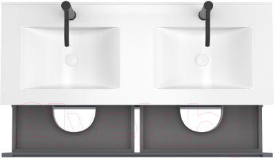 Тумба под умывальник ЗОВ Дион 120 / D120LAFM7015MKV5 (графит матовый)