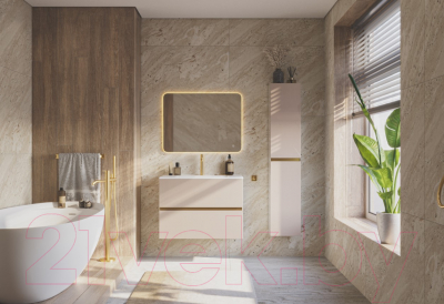 Тумба под умывальник ЗОВ Лира 80 / L80MW0MTGVG (тальк)