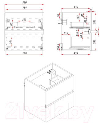Тумба под умывальник ЗОВ Лира 80 / L80MW0MTGVG (тальк)