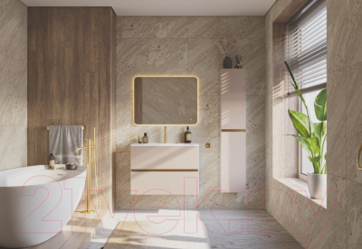 Тумба под умывальник ЗОВ Лира 90 / L90MW0MTGVG (тальк)