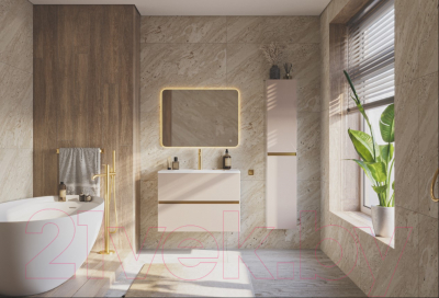 Тумба под умывальник ЗОВ Лира 100 / L100MW0MTGVG (тальк)