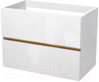 Тумба под умывальник ЗОВ Лира 80 / L80MW0MWGVG (белый глянец) - фото
