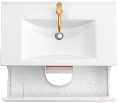 Тумба под умывальник ЗОВ Лира 80 / L80MW0MWGVG (белый глянец)