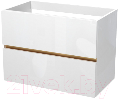 Тумба под умывальник ЗОВ Лира 90 / L90MW0MWGVG (белый глянец) - фото