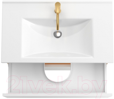 Тумба под умывальник ЗОВ Лира 90 / L90MW0MWGVG (белый глянец)