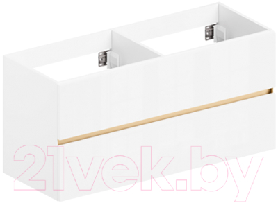 Тумба под умывальник ЗОВ Лира 120 / L120MW0MWGVG (белый глянец) - фото