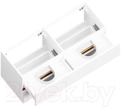 Тумба под умывальник ЗОВ Лира 120 / L120MW0MWGVG (белый глянец)