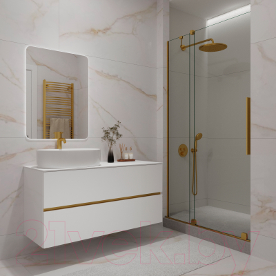 Тумба под умывальник ЗОВ Лира 120 / L120MW0MWGVG (белый глянец)