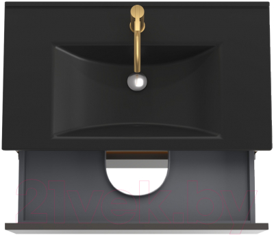 Тумба под умывальник ЗОВ Лира 70 / L70MWFMLGVG (графиль глянец)