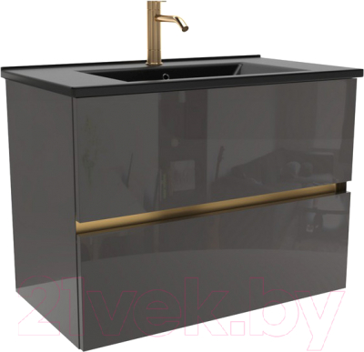 Тумба под умывальник ЗОВ Лира 90 / L90MWFMLGVG (графиль глянец) - фото