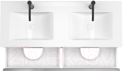 Тумба под умывальник ЗОВ Парма 120 / P120LWP0MHMC1A (белый/галифакс)