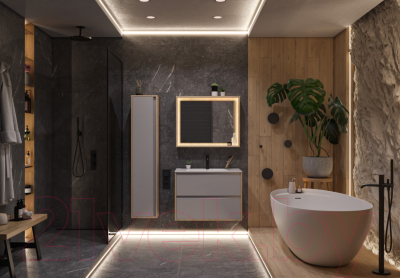 Тумба под умывальник ЗОВ Парма 80 / P80LC0MSMC1A (сталь/каштан)