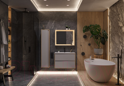 Тумба под умывальник ЗОВ Парма 90 / P90LC0MSMC1A (сталь/каштан)