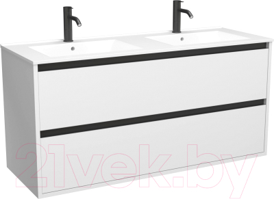Тумба под умывальник ЗОВ Парма 120 / P120LWP0MWMC1B (белый матовый) - фото
