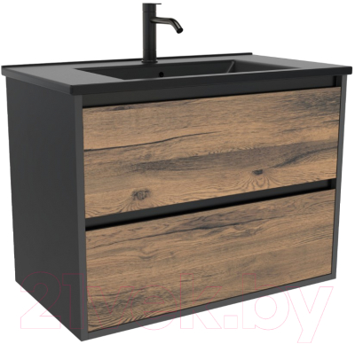 Тумба под умывальник ЗОВ Парма 60 / P60LAN0MAMC1B (антрацит/аттик) - фото