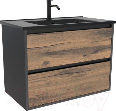 Тумба под умывальник ЗОВ Парма 80 / P80LAN0MAMC1B (антрацит/аттик) - фото