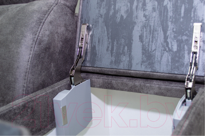 Диван угловой Петрамебель Браво комфорт левый с беспроводной зарядкой (темно-серый искусственная замша Кальвадос 790)