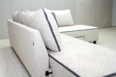 Диван угловой Петрамебель Оскар правый (светло-серый эльза 12/темно-серый велюр сакура 12)