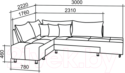 Диван угловой Петрамебель Оскар правый (светло-серый эльза 12/темно-серый велюр сакура 12)