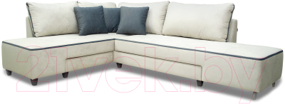 Диван угловой Петрамебель Оскар левый (светло-серый эльза 12/темно-серый велюр сакура 12) - фото