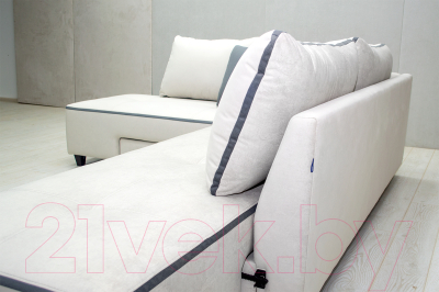 Диван угловой Петрамебель Оскар левый (светло-серый эльза 12/темно-серый велюр сакура 12)