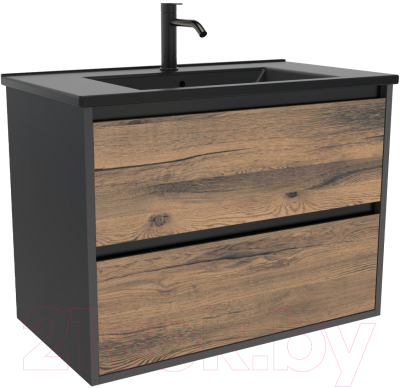 Тумба под умывальник ЗОВ Парма 90 / P90LAN0MAMC1B (антрацит/аттик) - фото