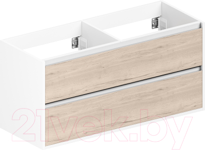 Тумба под умывальник ЗОВ Парма 120 / P120LWP0MWHMC1A (белый/белый галифакс) - фото