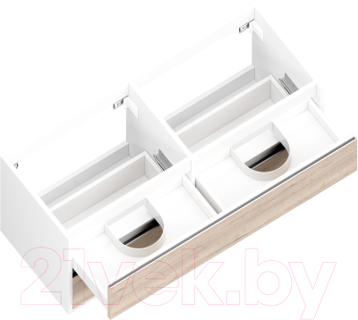 Тумба под умывальник ЗОВ Парма 120 / P120LWP0MWHMC1A (белый/белый галифакс)