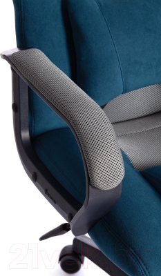Кресло геймерское Tetchair Driver флок (ткань синий/серый 32/TW-12)