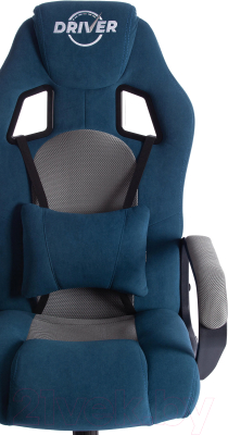 Кресло геймерское Tetchair Driver флок (ткань синий/серый 32/TW-12)