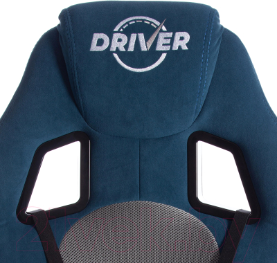 Кресло геймерское Tetchair Driver флок (ткань синий/серый 32/TW-12)