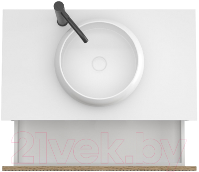 Тумба под умывальник ЗОВ Кито 80 / K80LW0MRM (белый/тростник)