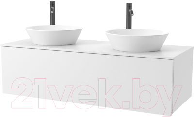 Тумба под умывальник ЗОВ Кито 120 / K120LW0MWMC (белый матовый) - фото