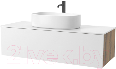 Тумба под умывальник ЗОВ Кито 120 / K120LA0MWMC (аттик/белый матовый) - фото