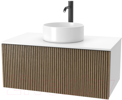 Тумба под умывальник ЗОВ Кито 60 / K60LW0MRMC (белый/тростник)