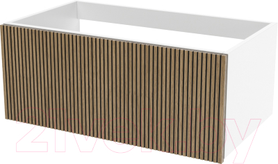 Тумба под умывальник ЗОВ Кито 100 / K100LW0MRMC (белый/тростник) - фото