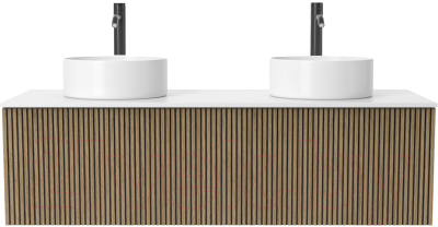 Тумба под умывальник ЗОВ Кито 120 / K120LW0MRMC (белый/тростник)