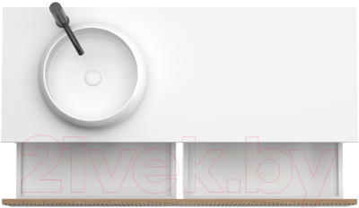 Тумба под умывальник ЗОВ Кито 120 / K120LW0MRMC (белый/тростник)