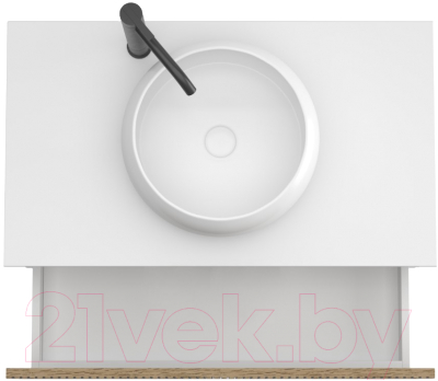 Тумба под умывальник ЗОВ Кито-2 60 / 2K60LW0MRMC (белый/тростник)