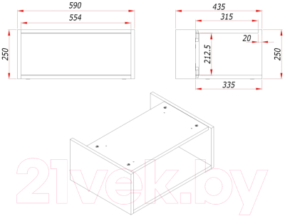 Тумба под умывальник ЗОВ Кито-2 60 / 2K60LW0MRMC (белый/тростник)