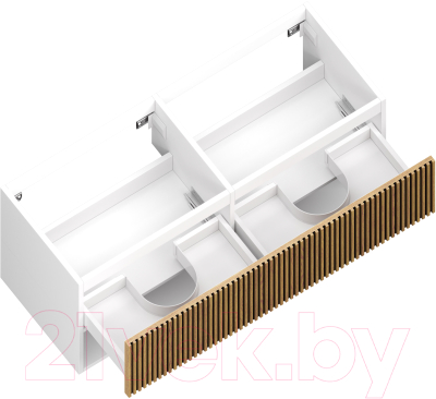Тумба под умывальник ЗОВ Кито-2 120 / 2K120LW0MRMC (белый/тростник)