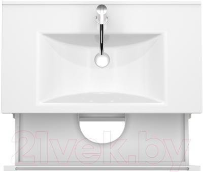 Тумба под умывальник ЗОВ Дион 80 / D80LHO0M9003MKV5-KP13W (белый матовый/дуб)