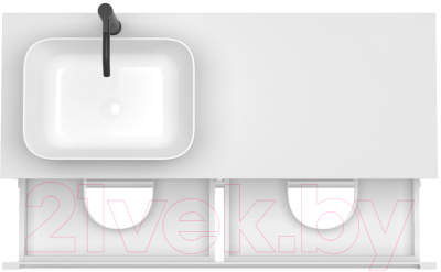 Тумба под умывальник ЗОВ Дион 120 / D120LHO0M9003MKV5-KP13W (белый матовый/дуб)