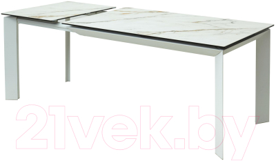 Обеденный стол M-City Cremona 160 KL-188 / DECDF501TKL188WHT160 (контрастный мрамор/белый)