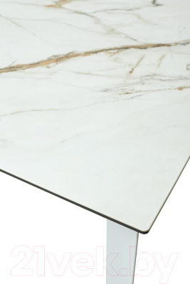 Обеденный стол M-City Cremona 160 KL-188 / DECDF501TKL188WHT160 (контрастный мрамор/белый)