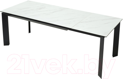 Обеденный стол M-City Cremona 160 KL-99 / DECDF501TKL99BLK160 (белый мрамор матовый/черный)