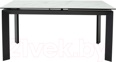 Обеденный стол M-City Cremona 160 KL-99 / DECDF501TKL99BLK160 (белый мрамор матовый/черный)